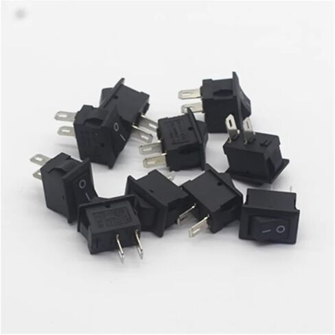 10/30/50/100Pcs Push Button Switch 10x15mm SPST 2Pin 5A 250V Snap-in on/Off Rocker Switch 10MM*15MM Black Red and White(White,50pcs) in Saudi Arabia