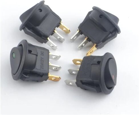 4 قطعة سيارة 12 فولت/220 فولت 3 دبوس 4 ألوان كل عين قطة مستديرة الروك نقطة قارب LED مفتاح تبديل الضوء (220 فولت) in Saudi Arabia