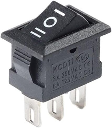 5Pcs KCD11 Rocker Switch 10 * 15mm Push Button Switch ON-Off/ON-Off-ON 2 Pins / 3 Pins 3A 250VAC / 6A 125VAC 10x15mm(Black 2P 2Gear) in Saudi Arabia
