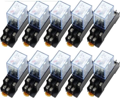 10set AC/DC 12V 24V 36V 48V 110V 220V Coil Power Relay LY2NJ with Socket(DC,12V) in Saudi Arabia