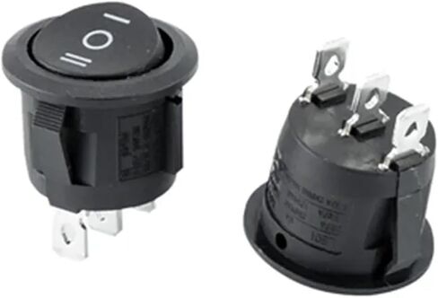 5 قطعة أسود مستدير 3 دبوس SPST 3 موقف ON-Off-ON 2 موقف ON-Off الروك قارب التبديل 6A 220 فولت 10A 125 فولت (ON-Off-ON) in Saudi Arabia