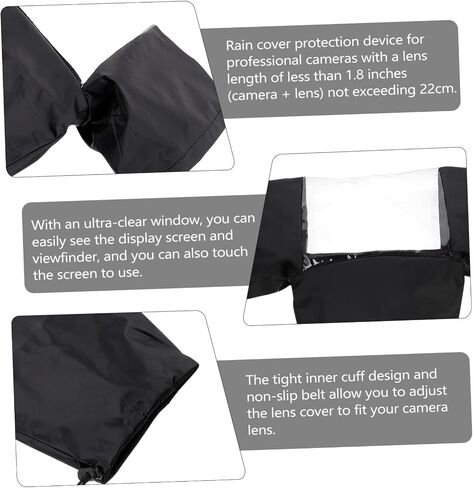 DSLR Camera Rain Cover with Adjustable Sleeves and Ultra Window Windproof Protector for Photography in Rain Snow Dust and Sand Compatible with DSLR Cameras and Lenses in Saudi Arabia