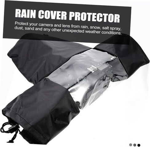 DSLR Camera Rain Cover with Adjustable Sleeves and Ultra Window Windproof Protector for Photography in Rain Snow Dust and Sand Compatible with DSLR Cameras and Lenses in Saudi Arabia