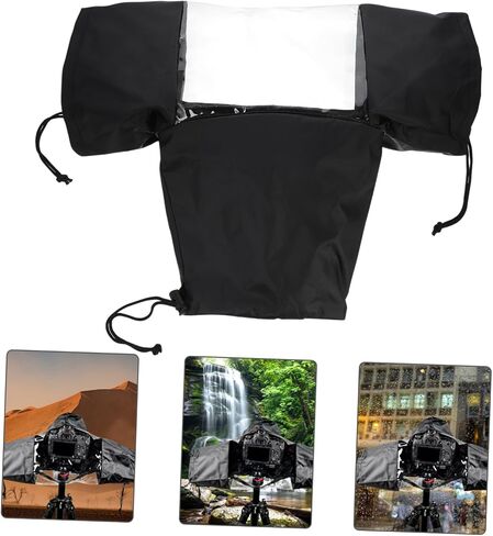 DSLR Camera Rain Cover with Adjustable Sleeves and Ultra Window Windproof Protector for Photography in Rain Snow Dust and Sand Compatible with DSLR Cameras and Lenses in Saudi Arabia