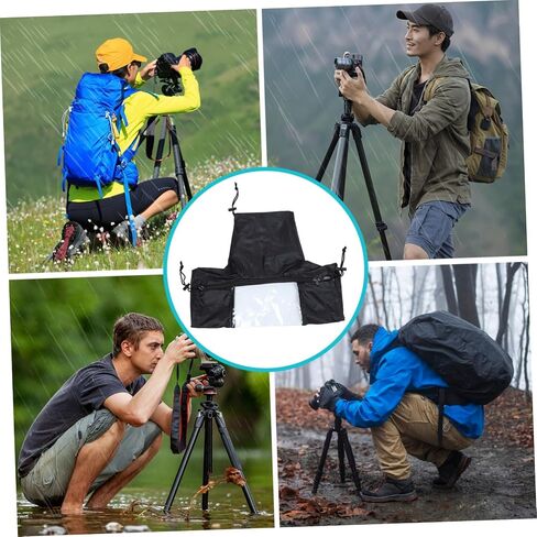 غطاء مطر للكاميرا لكاميرات DSLR والكاميرات بدون مرايا، واقي من الغبار والثلج مع سهولة التركيب، معطف واق من المطر أسود للتصوير في الهواء الطلق in Saudi Arabia