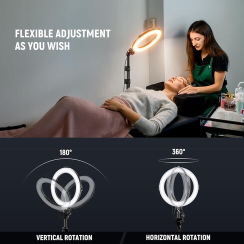NEEWER Basics 8" RGB LED Ring Light with Tripod Stand, 7 Modes/3200-6500K/10 Dimming Levels, Phone Holder Selfie Ringlight Lighting for iPhone TikTok Vlog Makeup Video Recording Streaming, R08 in Saudi Arabia
