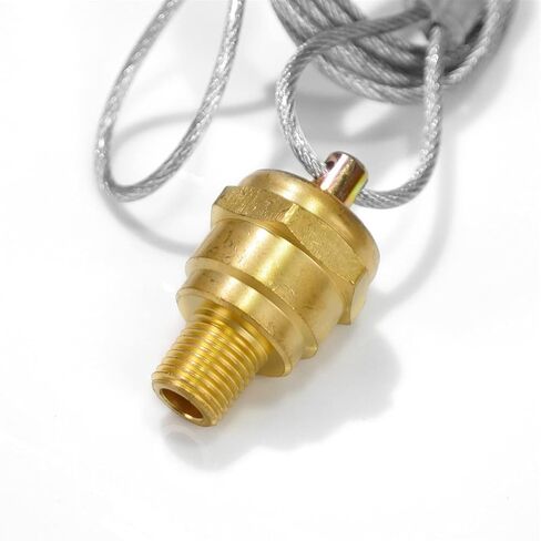 12105 N3613AD Air Tank Drain Valve Plug, 1/4" NPT Fitting with 60" Cable, Manual Brake Reservoir Drain Bleeder Valve for Semi Trucks & Air Compressors in Saudi Arabia