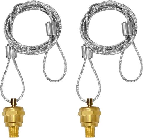 12105 N3613AD Air Tank Drain Valve Plug, 1/4" NPT Fitting with 60" Cable, Manual Brake Reservoir Drain Bleeder Valve for Semi Trucks & Air Compressors in Saudi Arabia