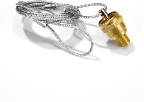 12105 N3613AD Air Tank Drain Valve Plug, 1/4" NPT Fitting with 60" Cable, Manual Brake Reservoir Drain Bleeder Valve for Semi Trucks & Air Compressors in Saudi Arabia