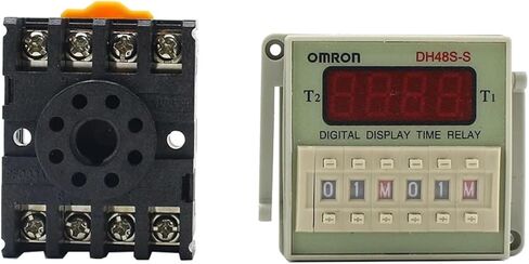 DH48S-S تيار متردد رقمي 220 فولت، مرحل تأخير قابل للبرمجة، دورة تكرار SPDT مع قاعدة مقبس، مؤقت تأخير سلسلة DH48S 220 فولت 12 فولت (تيار مستمر 12 فولت) in Saudi Arabia