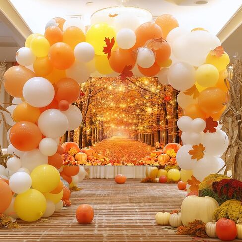 Avezano Fall Backdrop for Photography Autumn Maple Leaves Forest Scenery Background Thanksgiving Day Friendsgiving Party Decorations Photo Backdrops (7x5ft) in Saudi Arabia