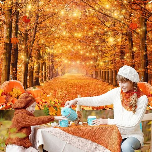 Avezano Fall Backdrop for Photography Autumn Maple Leaves Forest Scenery Background Thanksgiving Day Friendsgiving Party Decorations Photo Backdrops (7x5ft) in Saudi Arabia