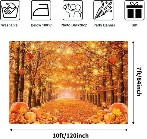 Avezano Fall Backdrop for Photography Autumn Maple Leaves Forest Scenery Background Thanksgiving Day Friendsgiving Party Decorations Photo Backdrops (7x5ft) in Saudi Arabia