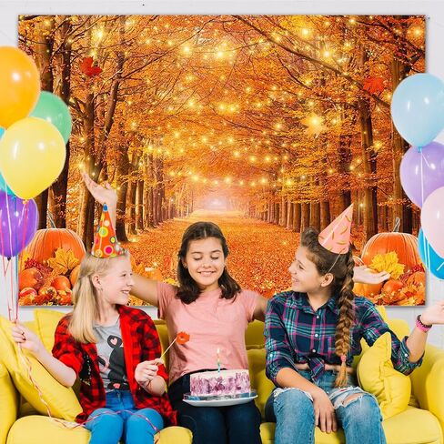 Avezano Fall Backdrop for Photography Autumn Maple Leaves Forest Scenery Background Thanksgiving Day Friendsgiving Party Decorations Photo Backdrops (7x5ft) in Saudi Arabia