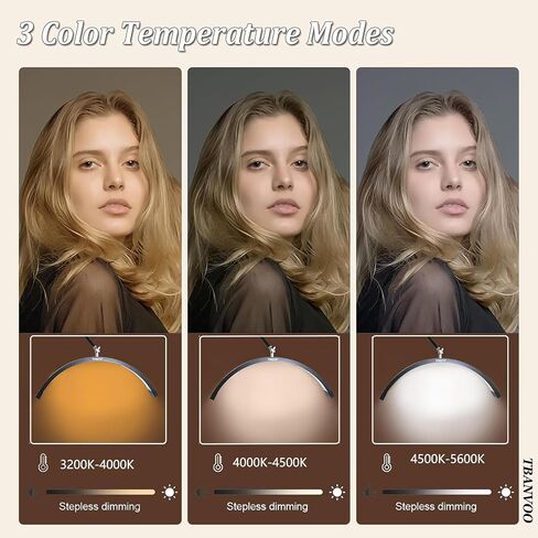 Wall Mounted LED Moon Light for Barbershop Ceiling Light, 0%-100% Height Adjustable for Lash Extension Beauty Tattoo Nail Photography Lighting in Saudi Arabia