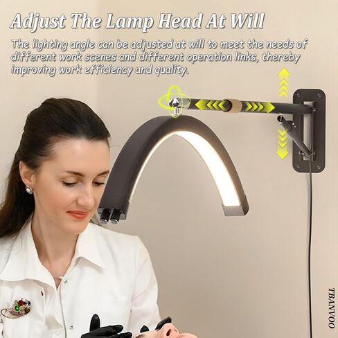 Wall Mounted LED Moon Light for Barbershop Ceiling Light, 0%-100% Height Adjustable for Lash Extension Beauty Tattoo Nail Photography Lighting in Saudi Arabia