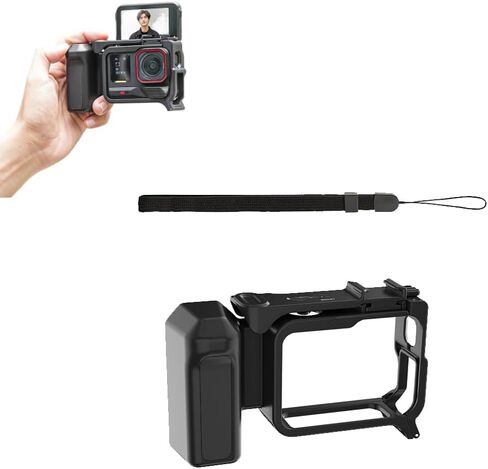 قفص إطاري واقٍ لجهاز Insta360 Ace Pro 2/1، حافظة واقية بمقبض مريح للكاميرا مع حامل حذاء بارد لمدونات الفيديو والتصوير أثناء السفر in Kuwait