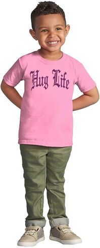 Hug Life Tattoo Letters Font Funny Toddler Boy Girl T Shirt in Saudi Arabia