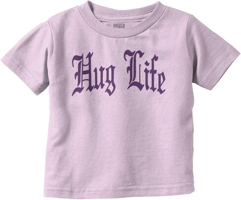Hug Life Tattoo Letters Font Funny Toddler Boy Girl T Shirt in Saudi Arabia
