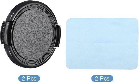 Camera Lens Cap, 2 Pack Sides Pinch Front Lens Cover with Microfiber Cleaning Cloth for 46mm Thread Universal DSLR Lenses for Nikon, for Fujifilm, for Pentax, for Leica in Saudi Arabia