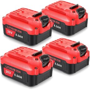 ARyee 4-Pack 20V 8.0Ah CMCB205 Replacement for Craftsman 20V Battery CMCB204 CMCB205 CMCB202 Cordless Impact Driver Tools Battery, 4Packs in Saudi Arabia