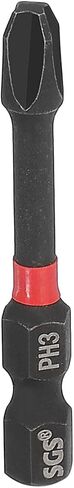 HARFINGTON #3 Phillips Impact Screwdriver Bit PH3 1/4" Hex Shank 2" (50mm) Long Magnetic Cross Head Drill Bits S2 Steel Industrial Screw Driver for Impact Power Drivers, Black/Red in Saudi Arabia