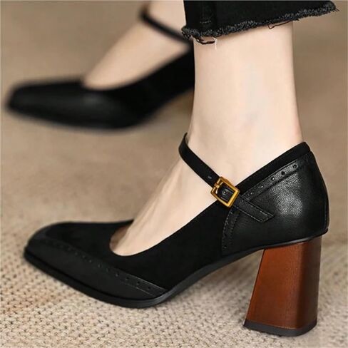 Fashion Women's High Heeled Shoes Chunky Heeled Square Toe Ankle Boots Wedding Party High Heels Sandals in Saudi Arabia