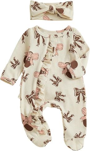 Baby Girl Christmas Outfit Long Sleeve Romper Infant Onesie Newborn Jumpsuit Clothes My First Christmas Outfits in Saudi Arabia