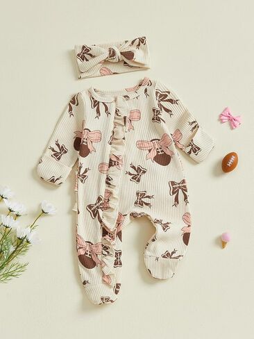 Baby Girl Christmas Outfit Long Sleeve Romper Infant Onesie Newborn Jumpsuit Clothes My First Christmas Outfits in Saudi Arabia