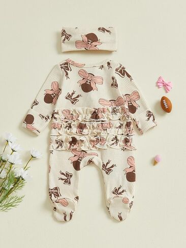 Baby Girl Christmas Outfit Long Sleeve Romper Infant Onesie Newborn Jumpsuit Clothes My First Christmas Outfits in Saudi Arabia