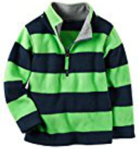 Carters Baby Boys Half-Zip Heavyweight Fleece Pullover (3 Months, Green Stripe) in Saudi Arabia