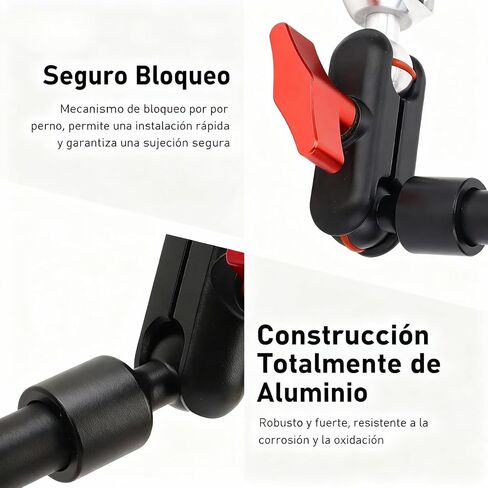ذراع مفصلية للهاتف من Yosoo Health Gear مع رأس كروي مزدوج، قضيب تمديد قابل للتعديل ببرغي 55 سم 1/4 بوصة لضوء الكاميرا والميكروفون Monito in Kuwait