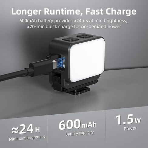 ضوء LED لمدونات الفيديو مع حامل مغناطيسي وتصميم مقاوم للماء لكاميرات الحركة ومحولات الأحذية الباردة 3000K 8700K قابلة للتعديل in Saudi Arabia