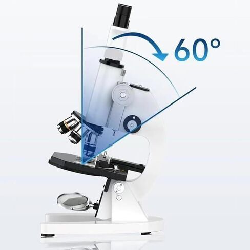 Digital Biological Microscope with 9" IPS Screen, 400X-120000X Magnification, 4X-100X Objectives, Educational Lab Tool – Light Grey in Saudi Arabia