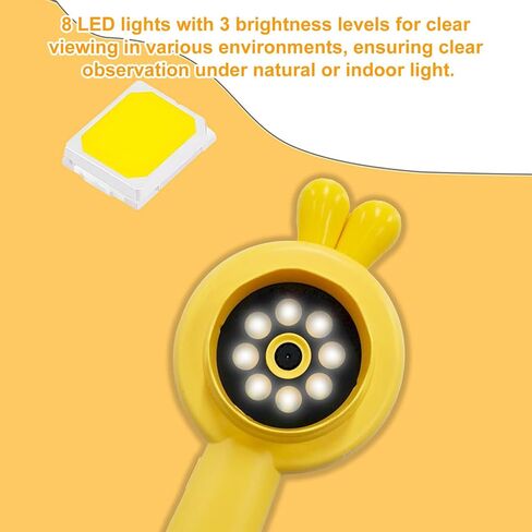 EBTOOLS 1080P Digital Microscope, 2 Inch IPS Screen, 100x Optical Zoom, 8X Digital Zoom, Handheld Dual Lens Microscope, 8 Led Lights, Reduce Eye Strain, 3 Adjustable Brightness (Yellow) in Kuwait