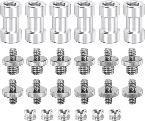 MECCANIXITY Camera Screw Mount Set, 1/4 Inch Double End Screw, 1/4 to 3/8 Inch Double End Screw, Female Screw for Camera, Tripod Screw Adapter, Monopod, Flash Light in Saudi Arabia