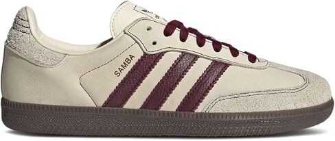 أحذية رياضية للسيدات من adidas Samba OG، Wonder White/Maroon/Putty Gray، مقاس 10 in Kuwait