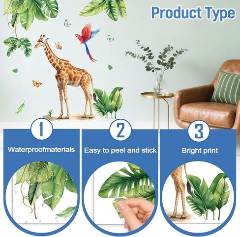 Forest Tree Wall Decals with Animals Kids Room Decor, Nature Theme Decorative Vinyl Decals with Foxes, Birds, Rabbit, Peel and Stick Wall Art Stickers, for Kids’Room, Playroom, Nursery, Bedroom in Saudi Arabia