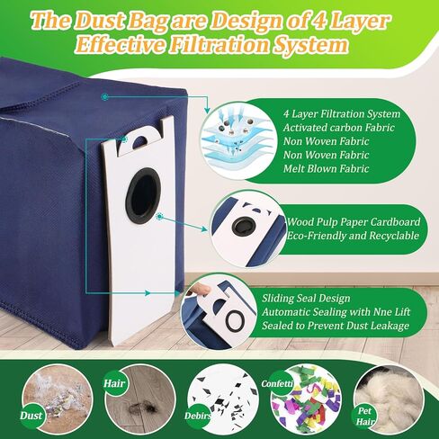 8 قطعة أكياس الغبار ل bObsweep RC400/UltraVision/UltraVision الحيوانات الأليفة الذاتي فارغة جهاز آلي لتنظيف الأتربة أكياس استبدال in Saudi Arabia