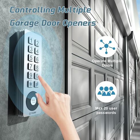 Universal Garage Door Opener Wireless Keyless Keypad for LiftMaster Chamberlain Genie Craftsman Linear Wayne Dalton Openers Produced, Metal Case Keyless Garage Door Access System (Rectangular) in Saudi Arabia