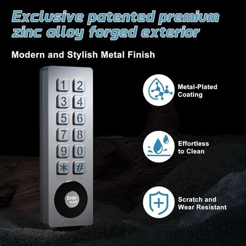 Universal Garage Door Opener Wireless Keyless Keypad for LiftMaster Chamberlain Genie Craftsman Linear Wayne Dalton Openers Produced, Metal Case Keyless Garage Door Access System (Rectangular) in Saudi Arabia