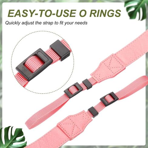 PATIKIL Camera Strap, PU Leather Adjustable Camera Neck Strap Digital Camera Shoulder Belt for Nikon Video Camcorder Monocular Photographers, Pink in Saudi Arabia