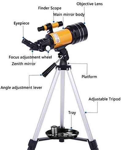 Telescope for Adults, Astronomical Telescope 70mm Aperture & 300mm Focal Length 150X MagnificationTelescope with Adjustable Tripod and Finder Scope 3 Eyepieces for BeginnersBinoculars in Saudi Arabia