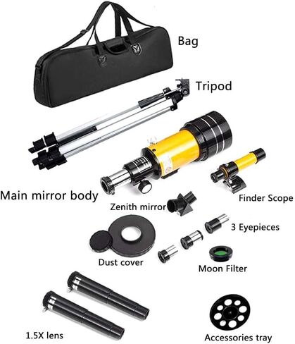 Telescope for Adults, Astronomical Telescope 70mm Aperture & 300mm Focal Length 150X MagnificationTelescope with Adjustable Tripod and Finder Scope 3 Eyepieces for BeginnersBinoculars in Saudi Arabia