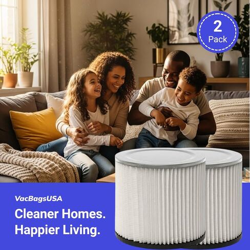 عبوة واحدة من فلتر خرطوشة بديل لموديلات Shop Vac وGenie وVacMaster VF2007 و90304 - تصميم متين - VacBagsUSA. in Kuwait