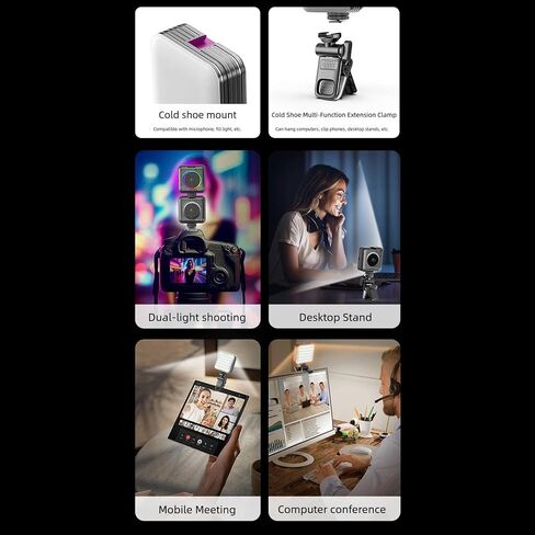 LED Video Light Camera Light Cold Shoe Rechargeable 2000mAh Battery Dimmable 2500K-9000K Portable Photography Photo in Saudi Arabia