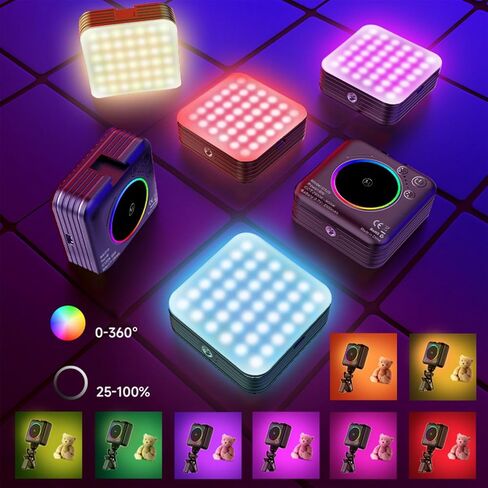 LED Video Light Camera Light Cold Shoe Rechargeable 2000mAh Battery Dimmable 2500K-9000K Portable Photography Photo in Saudi Arabia
