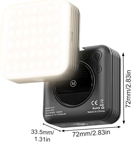 LED Video Light Camera Light Cold Shoe Rechargeable 2000mAh Battery Dimmable 2500K-9000K Portable Photography Photo in Saudi Arabia