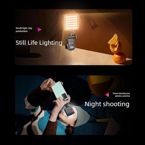 LED Video Light Camera Light Cold Shoe Rechargeable 2000mAh Battery Dimmable 2500K-9000K Portable Photography Photo in Saudi Arabia