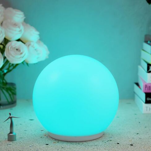 Dpofirs 5.9 بوصة LED كرة متوهجة ضوء، RGB لون تغيير مصباح المزاج العالمي، 7 ألوان مقاومة للماء قابلة لإعادة الشحن مصباح الكرة الأرضية الإضاءة المحيطة للتصوير الفوتوغرافي in Kuwait